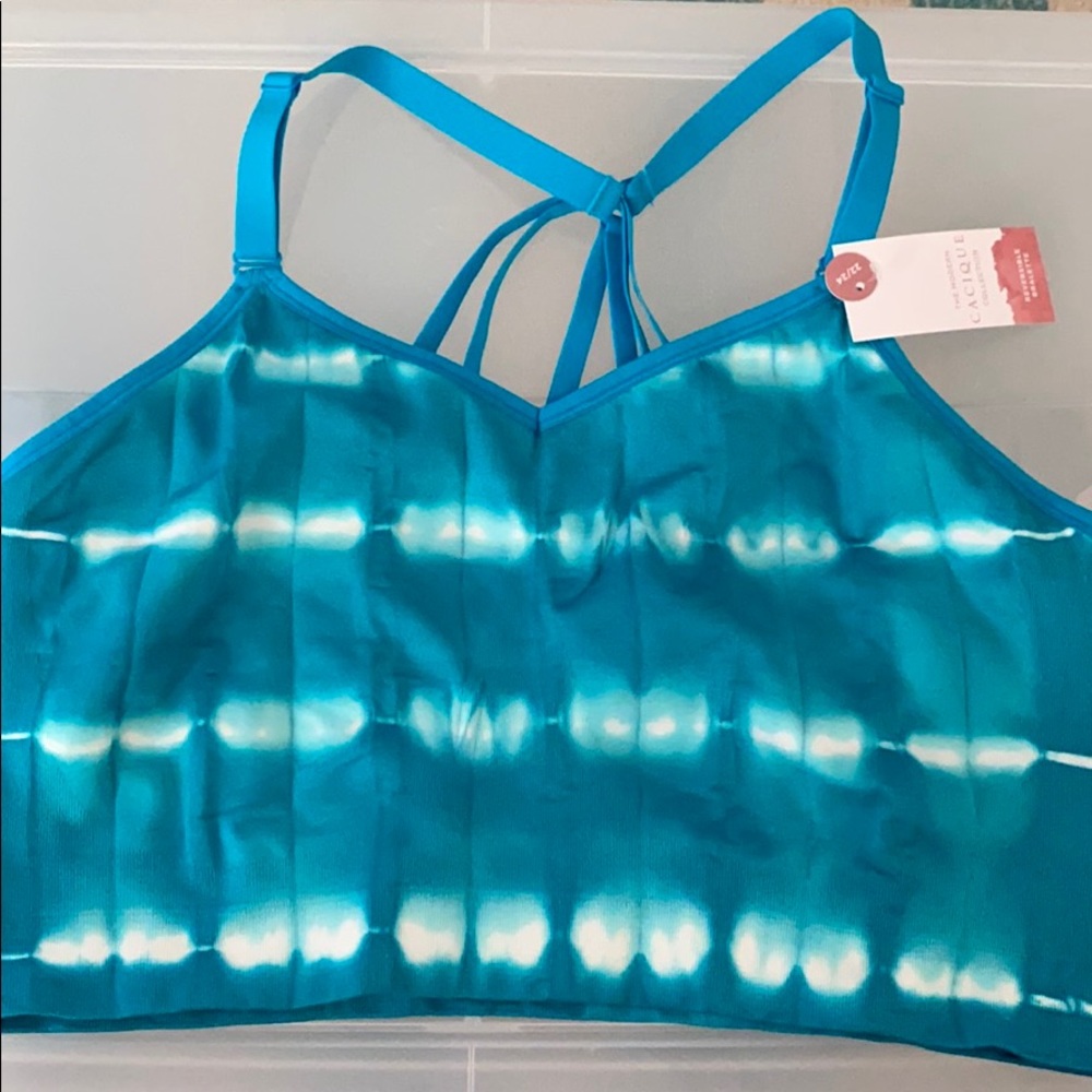 22/24 turquoise tie dye reversible bralette
